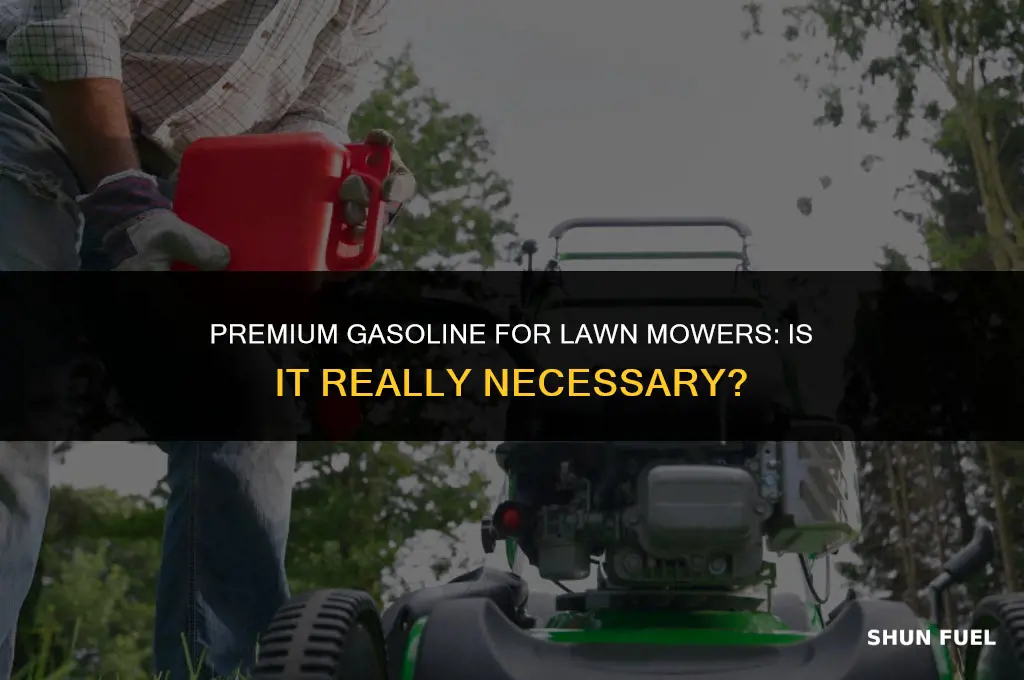 does my lawn and garden mower require premium gasoline