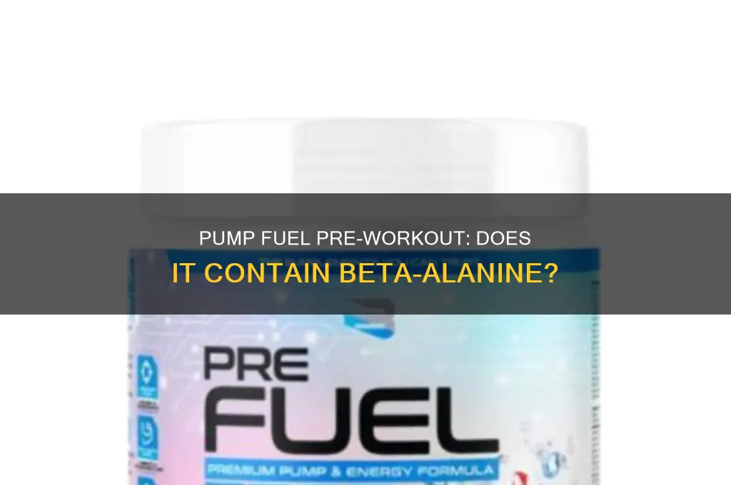 does pump fuel pre workout have beta alanine