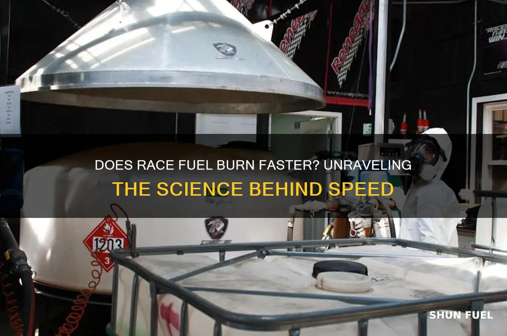 does race fuel burn faster