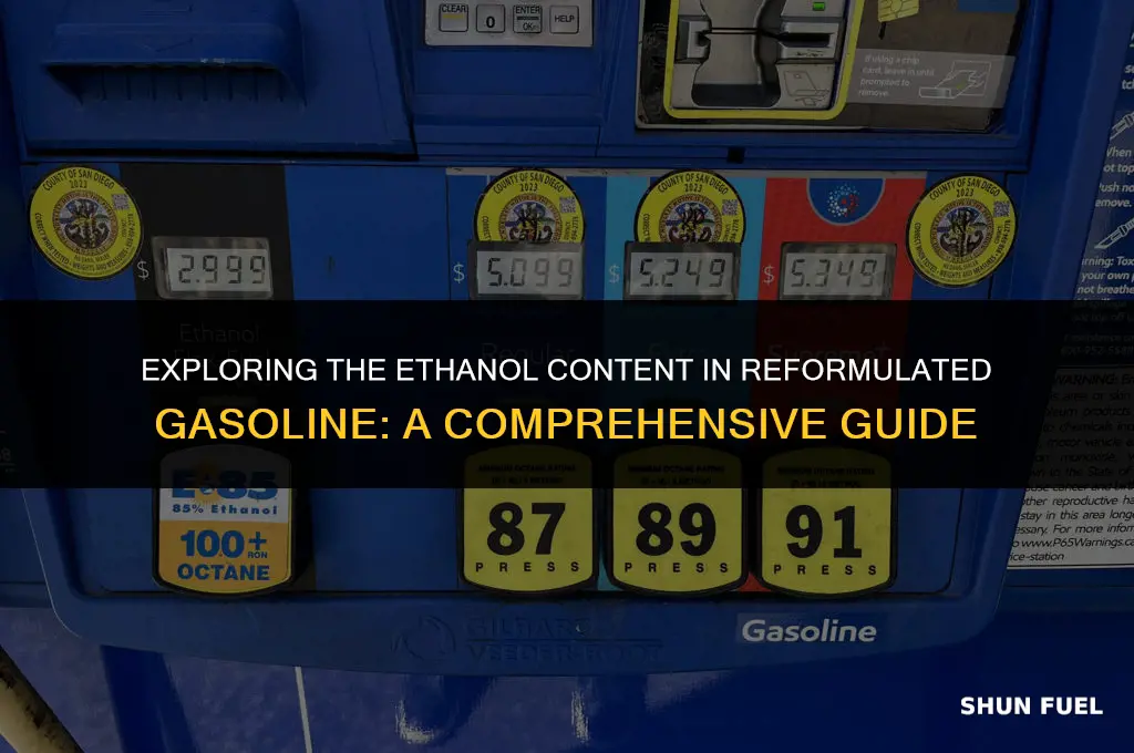 does reformulated gasoline contain ethanol