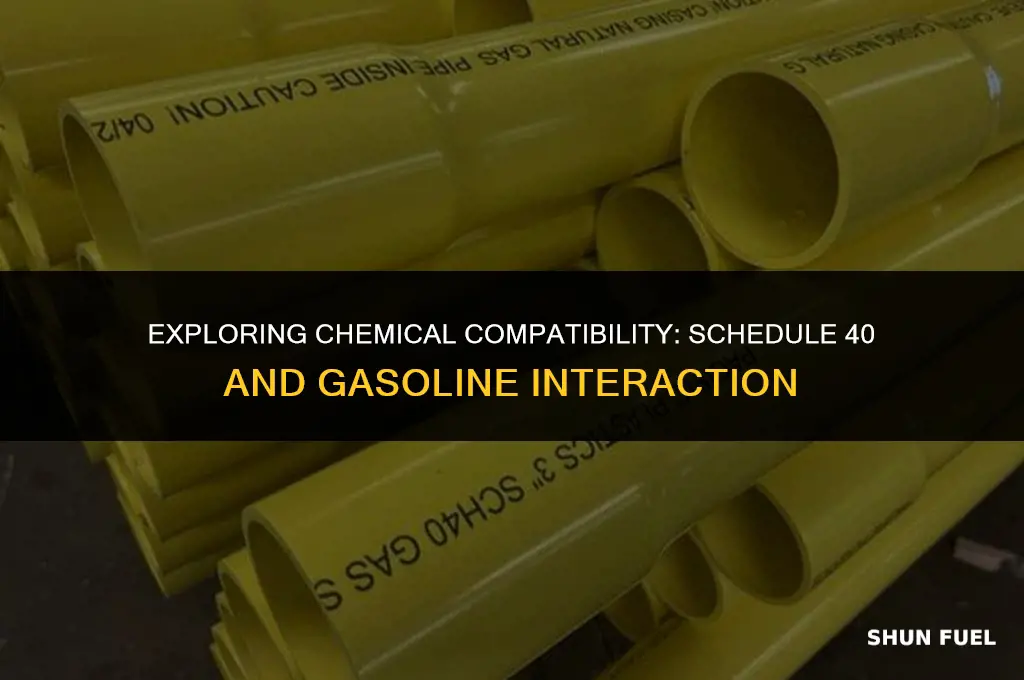 does schedule 40 react with gasoline