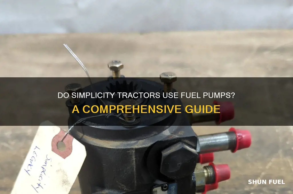 does simplicity tractors use fuel oumps