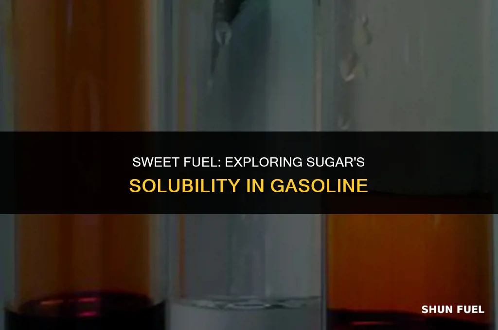 does sugar dissoolve in gasoline