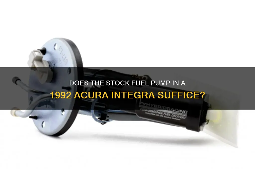 does the 1992 acura integra stock fuel pump