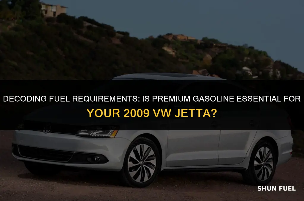 does the 2009 vw jetta require premium gasoline
