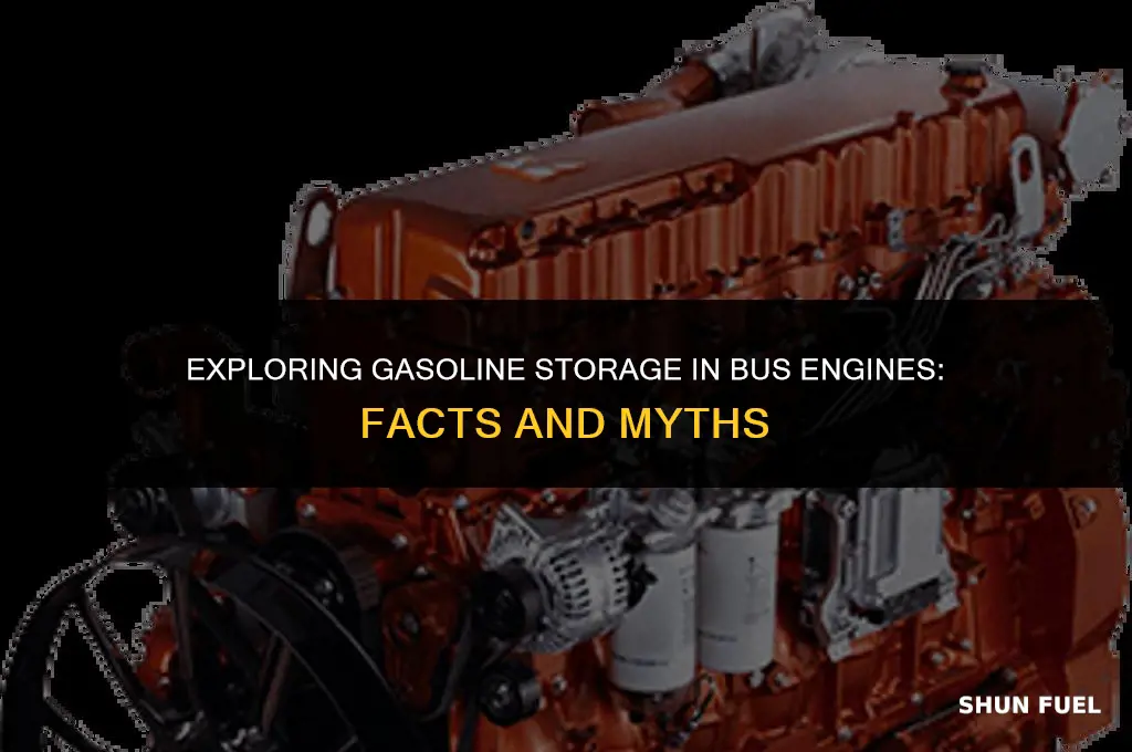 does the engine store gasoline on a bus