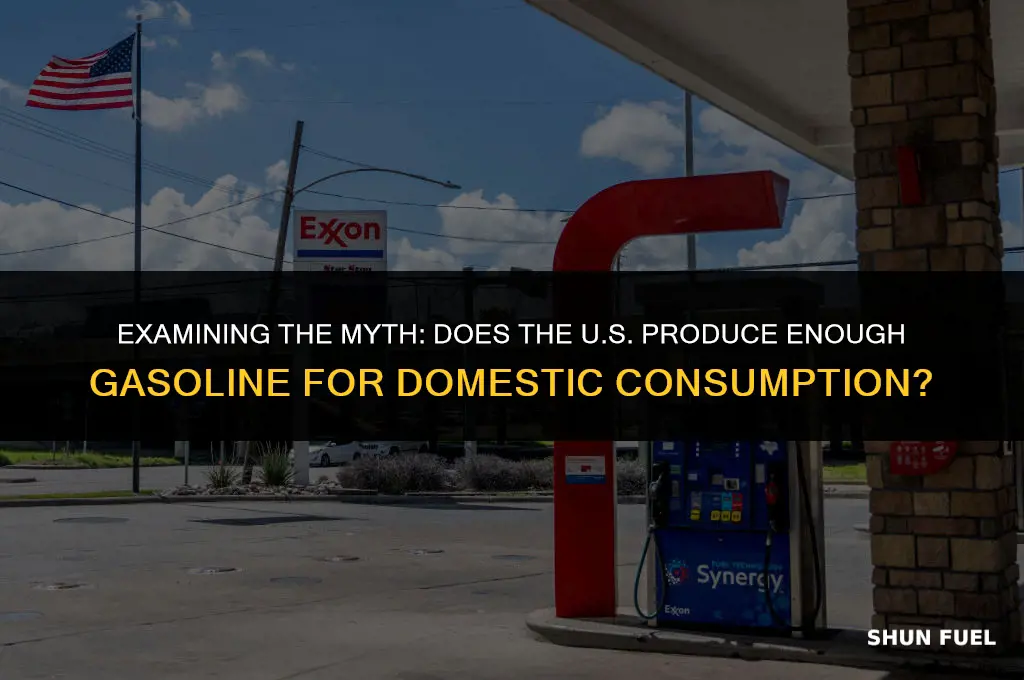 does the us produce gasoline for us consumpton