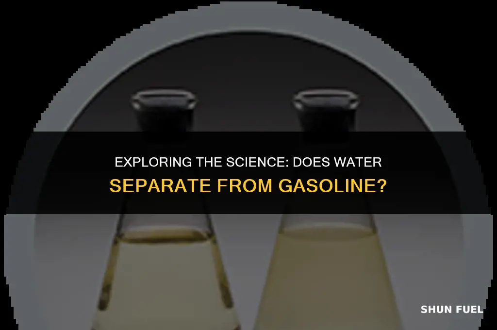 does water drop out of gasoline