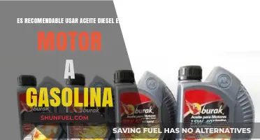 ¿Es seguro usar aceite diésel en un motor a gasolina?