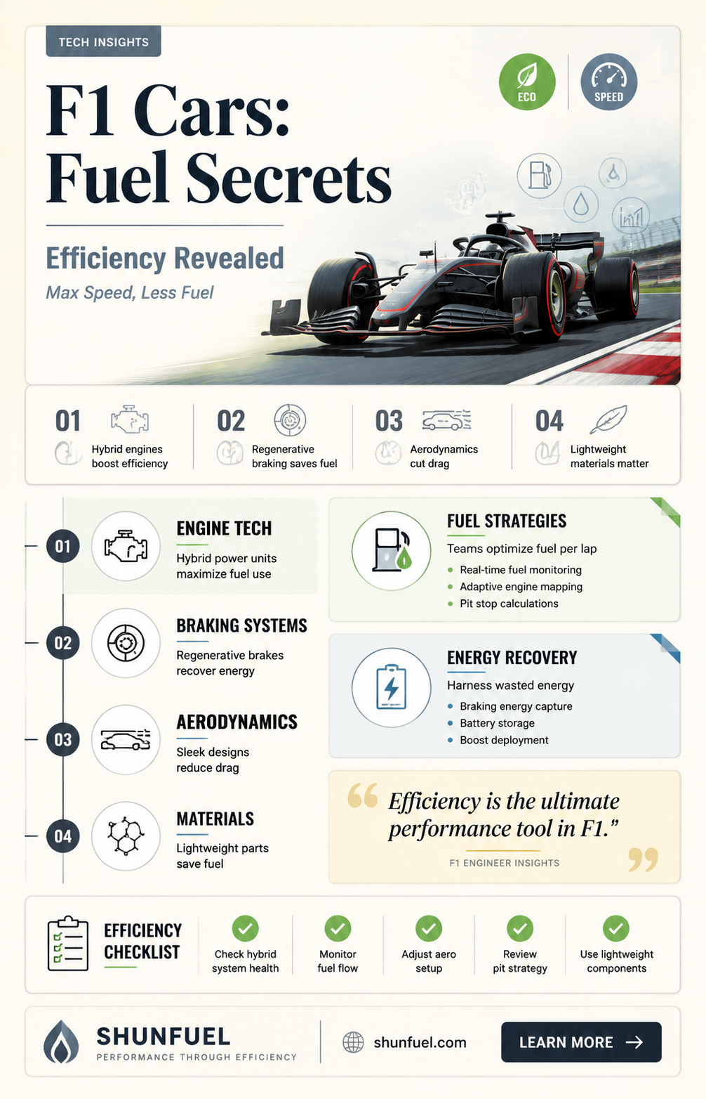 are f1 cars fuel efficient
