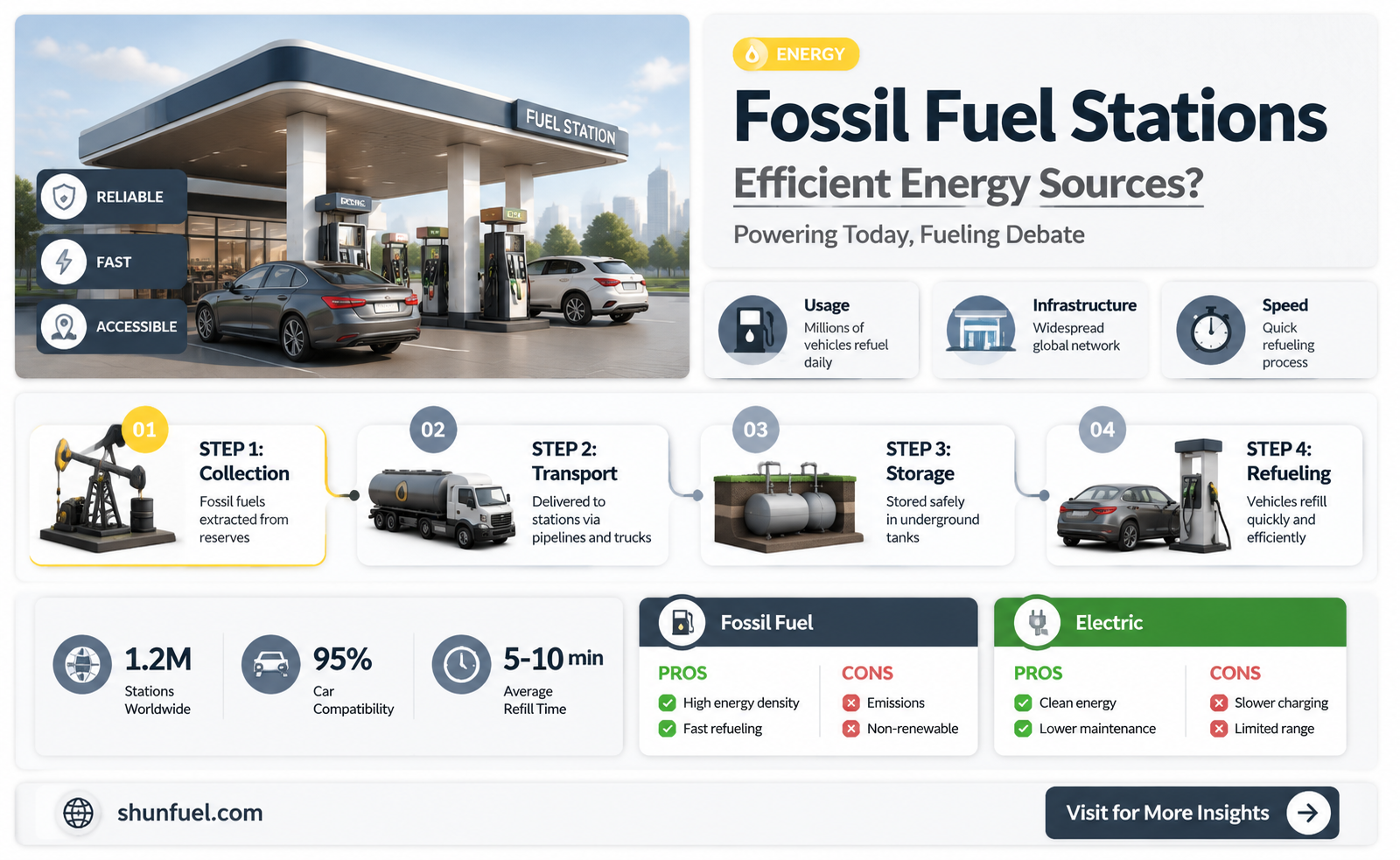 are fossil fuel stations efficient