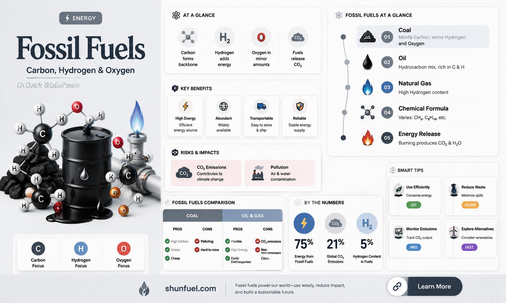 are fossil fuels are composed of carbon hydrogen and oxygen
