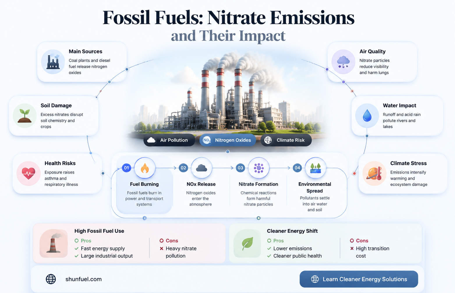 are nitrates released in fossil fuels