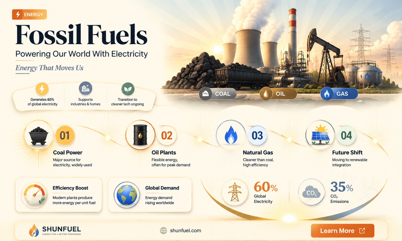 are fossil fuels used for electricity