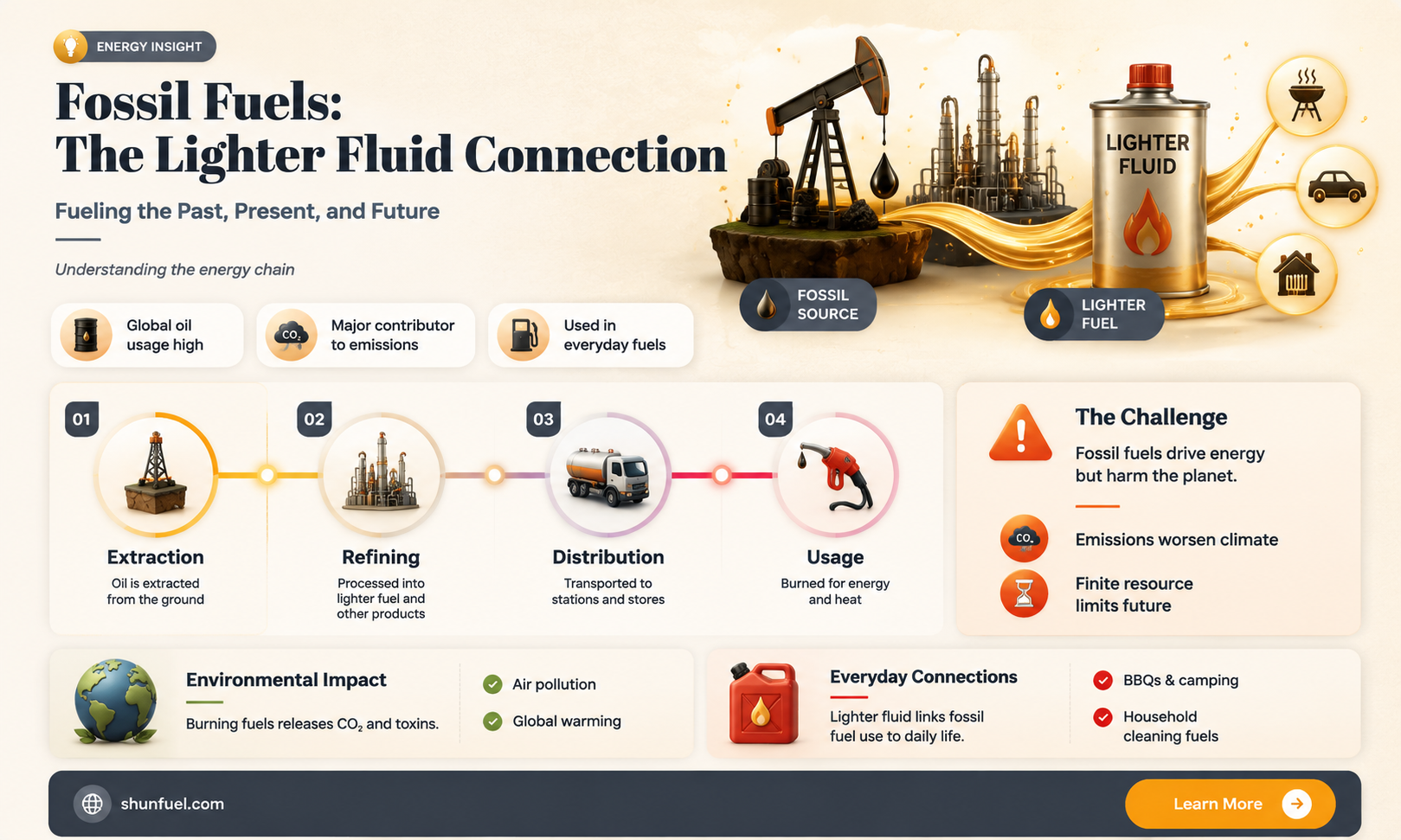 are fossil fuels in lighter fluid