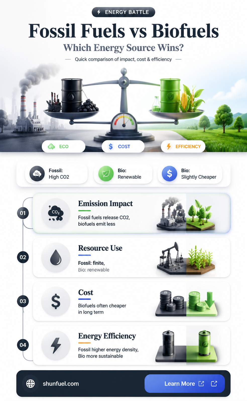 are fossil fuels more efficient than biofuels