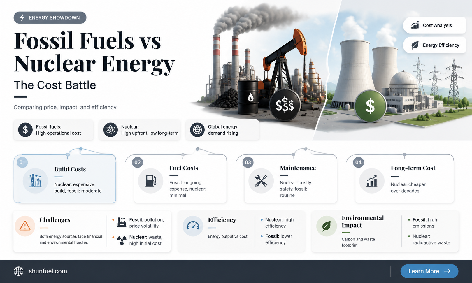 are fossil fuels cheaper than nuclear energy