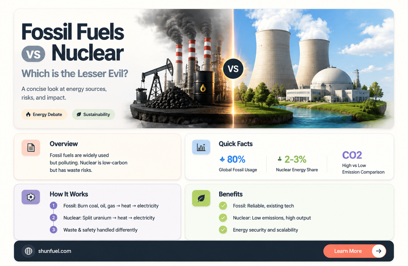 are fossil fuels worse or nuclear energy