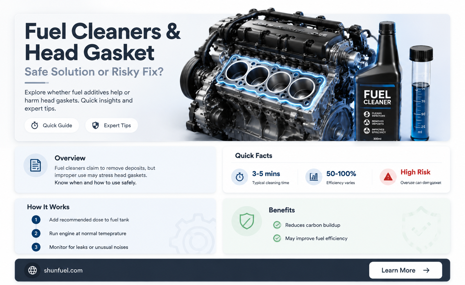 are fuel cleaners safe to use fixed head gasket problem