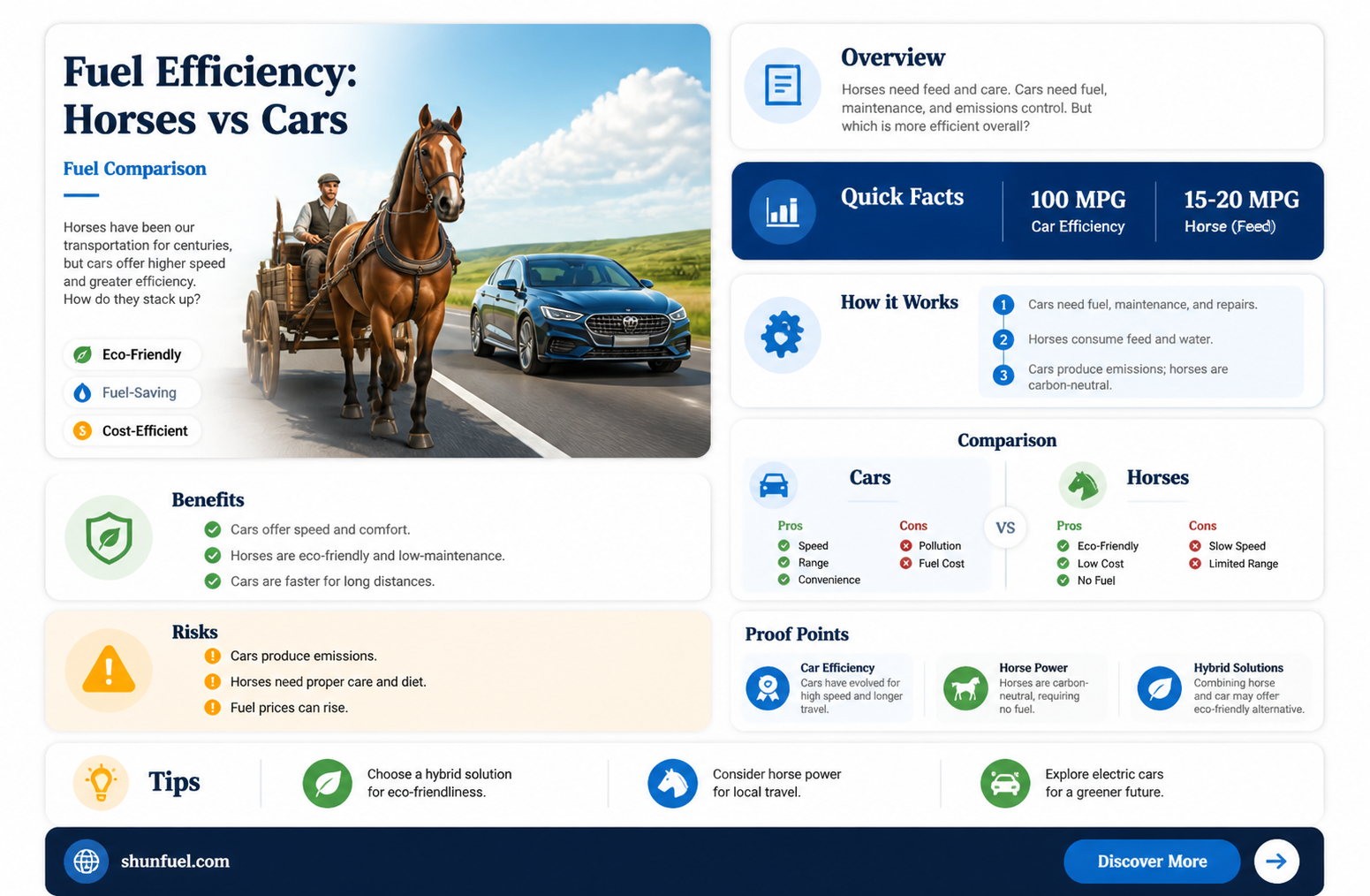 are cars more fuel efficient than horses