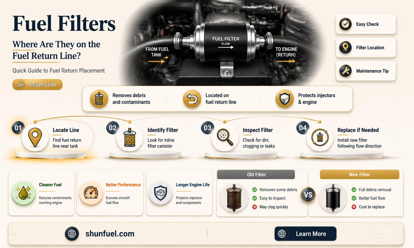 are fuel filters located on fuel return line
