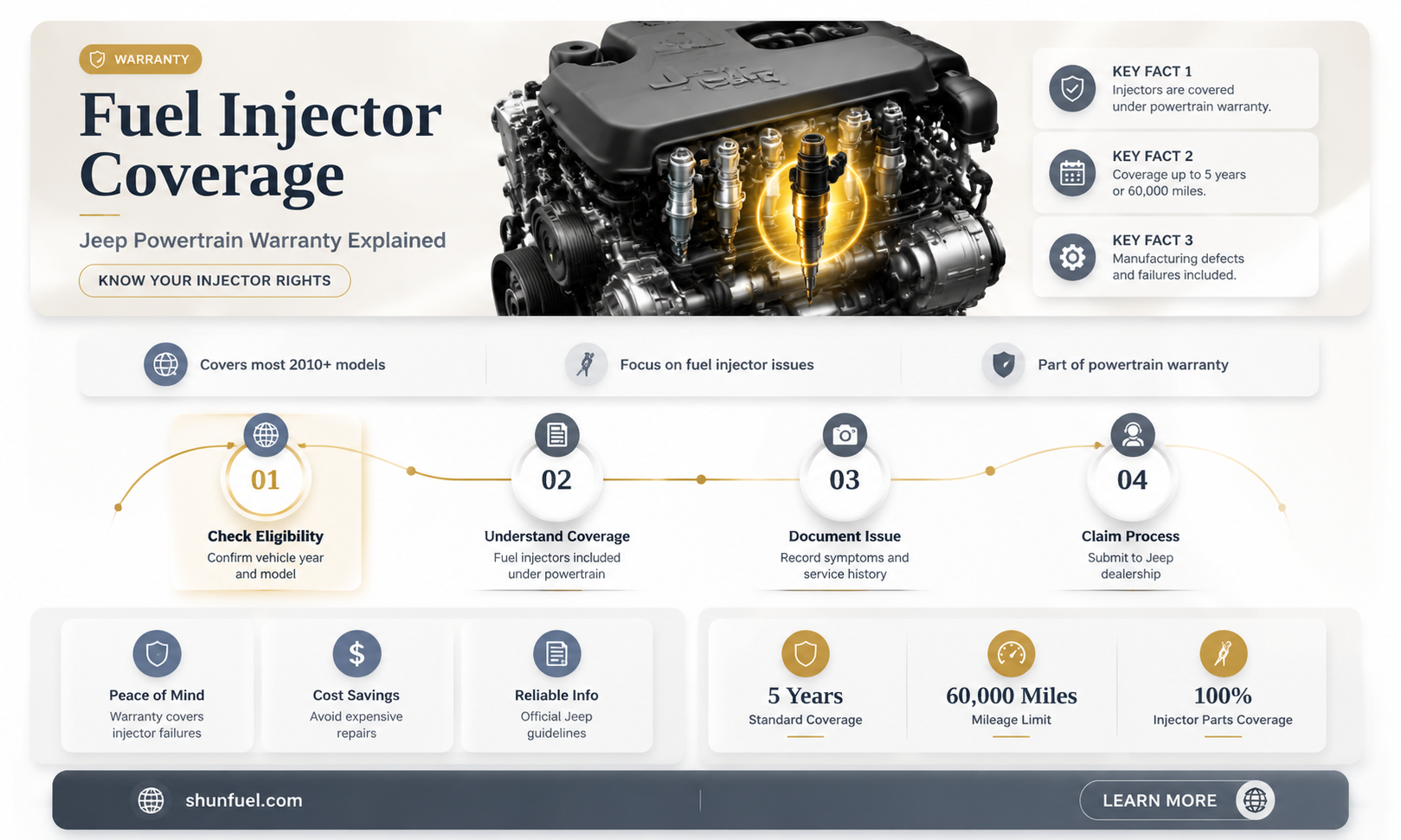 are fuel injectors covered under jeep powertrain warranty