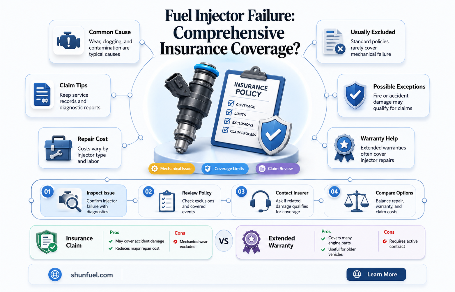 are my bad fuel injectors covered by my comprehensive insurance