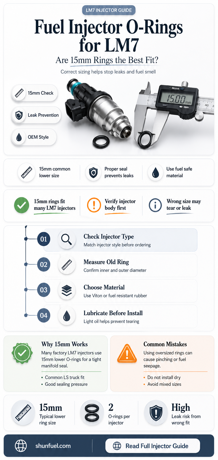 are lm7 fuel injector o-rings 15mm