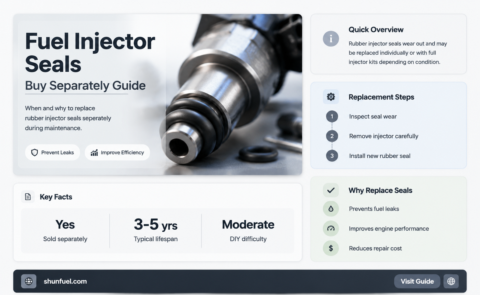 are rubber fuel injector seals sold separately