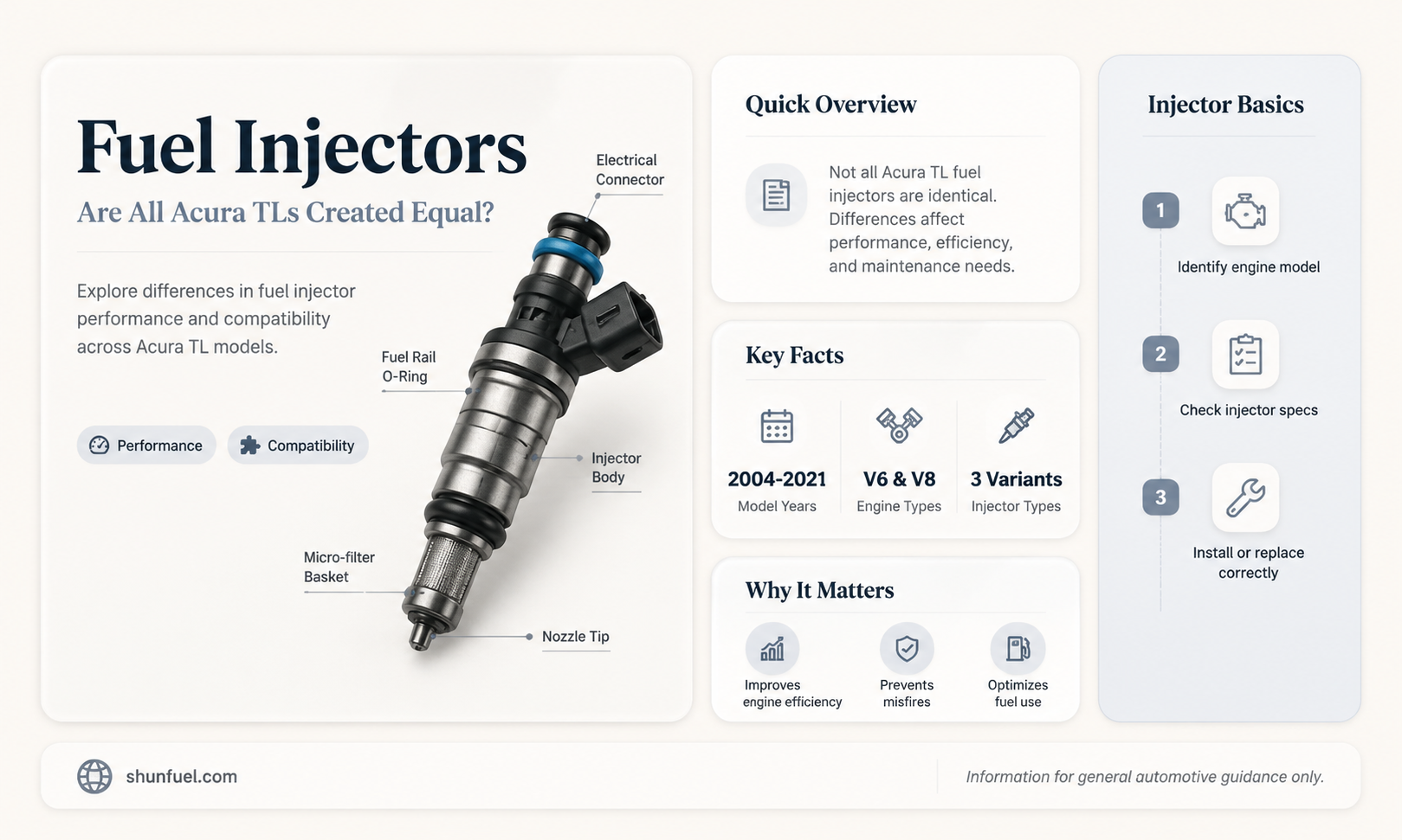 are fuel injectors the same on all acura tls