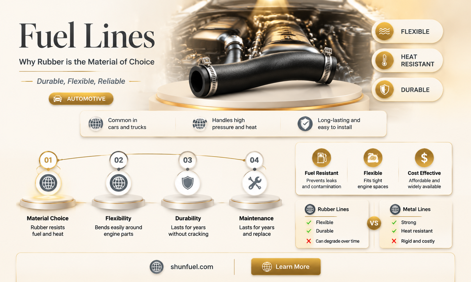 are fuel lines made of rubber