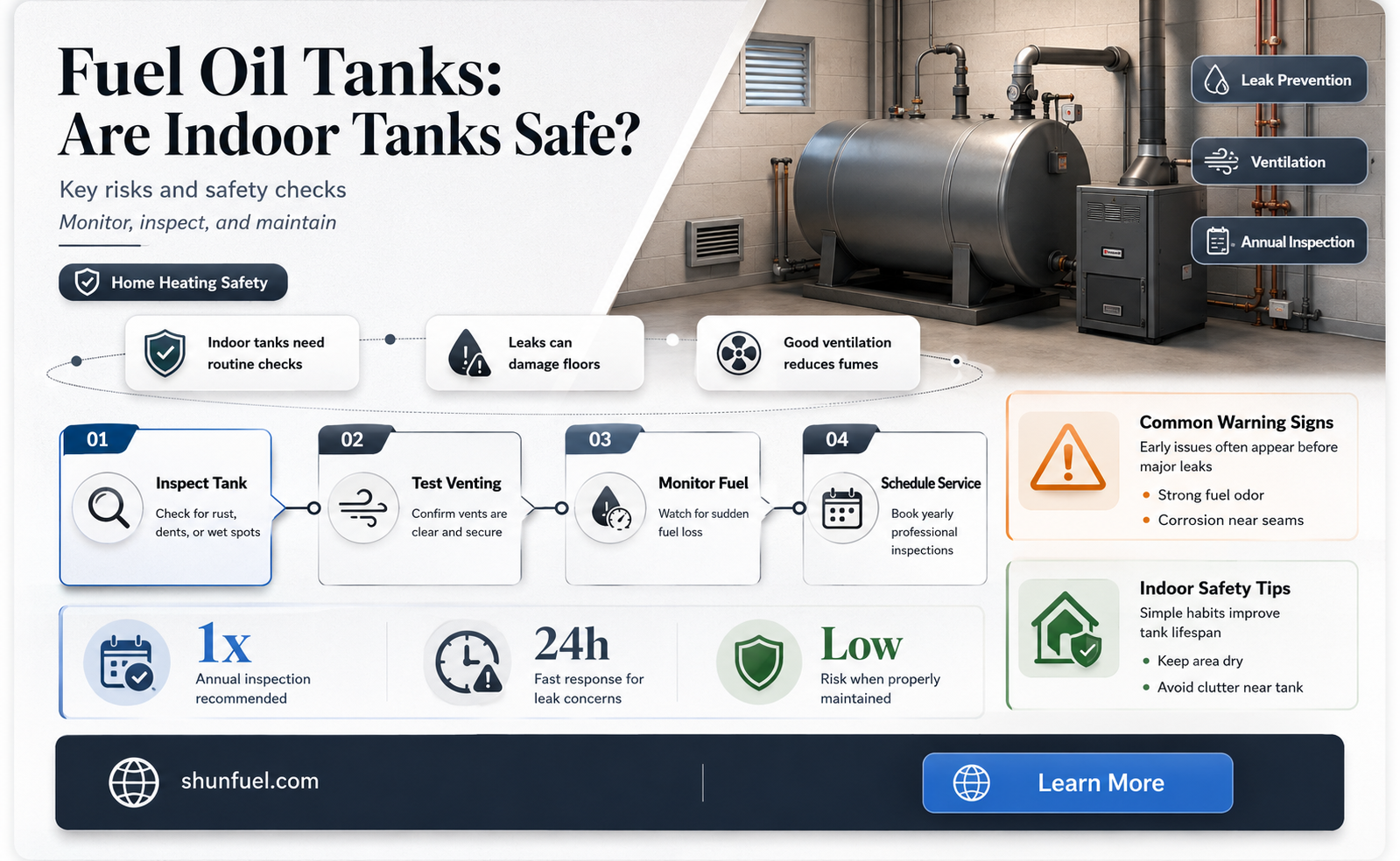 are old fuel oil tanks inside a home dangerous