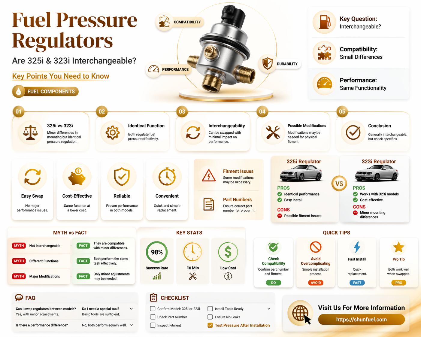 are 325i and 323i fuel pressure regulators the se