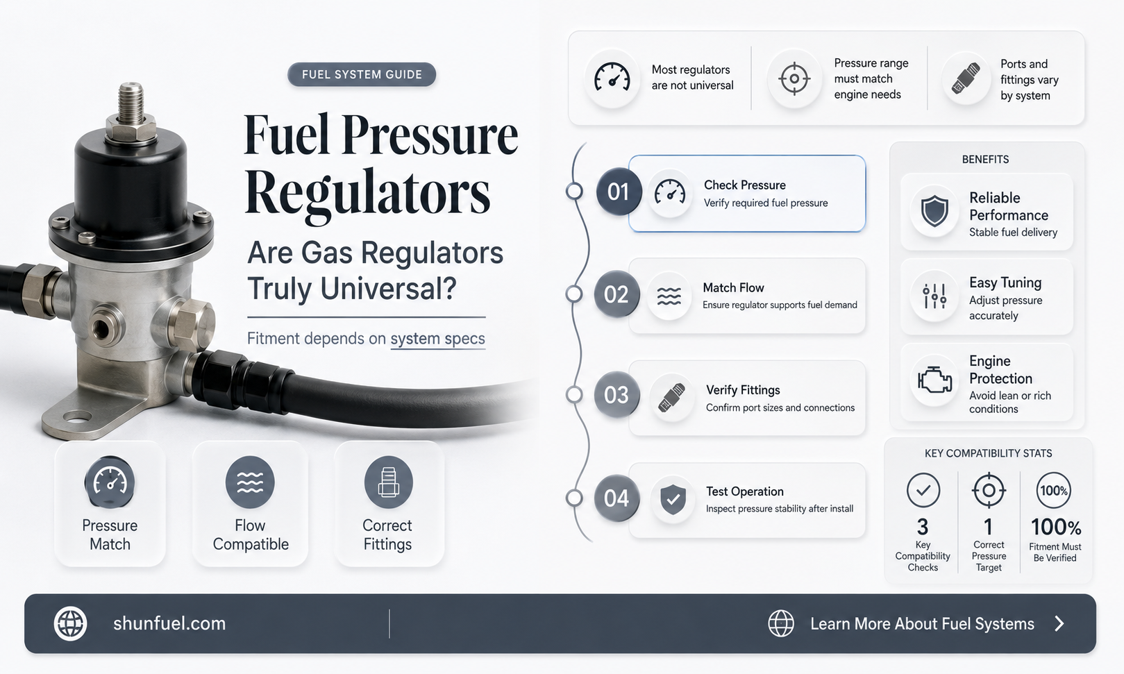 are gas fuel pressure regulators same