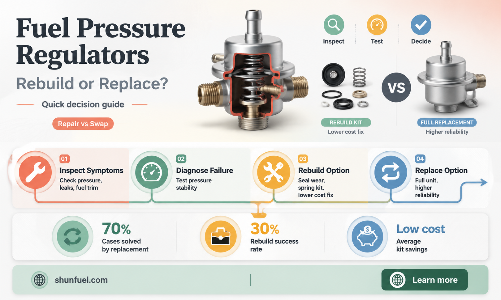 are quick fuel pressure regulators rebuildable