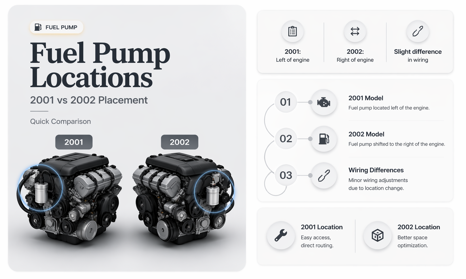 are 2001 and 2002 fuel pumps in the same area