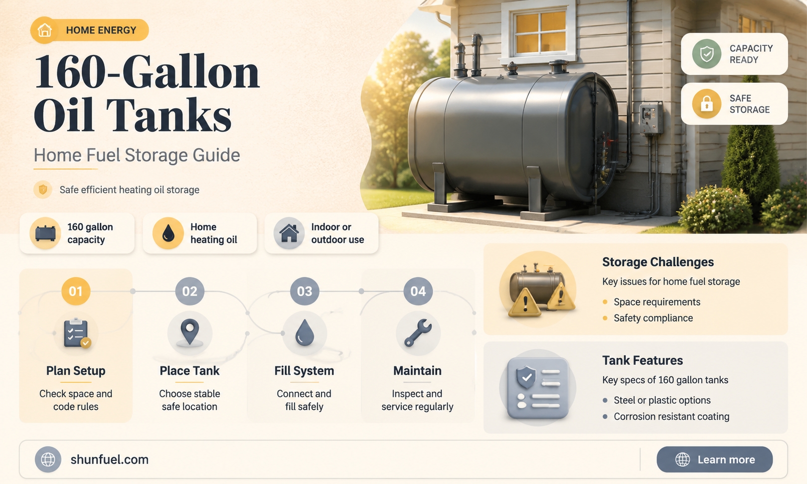 are there 160 fuel oil tanks gallon tanks