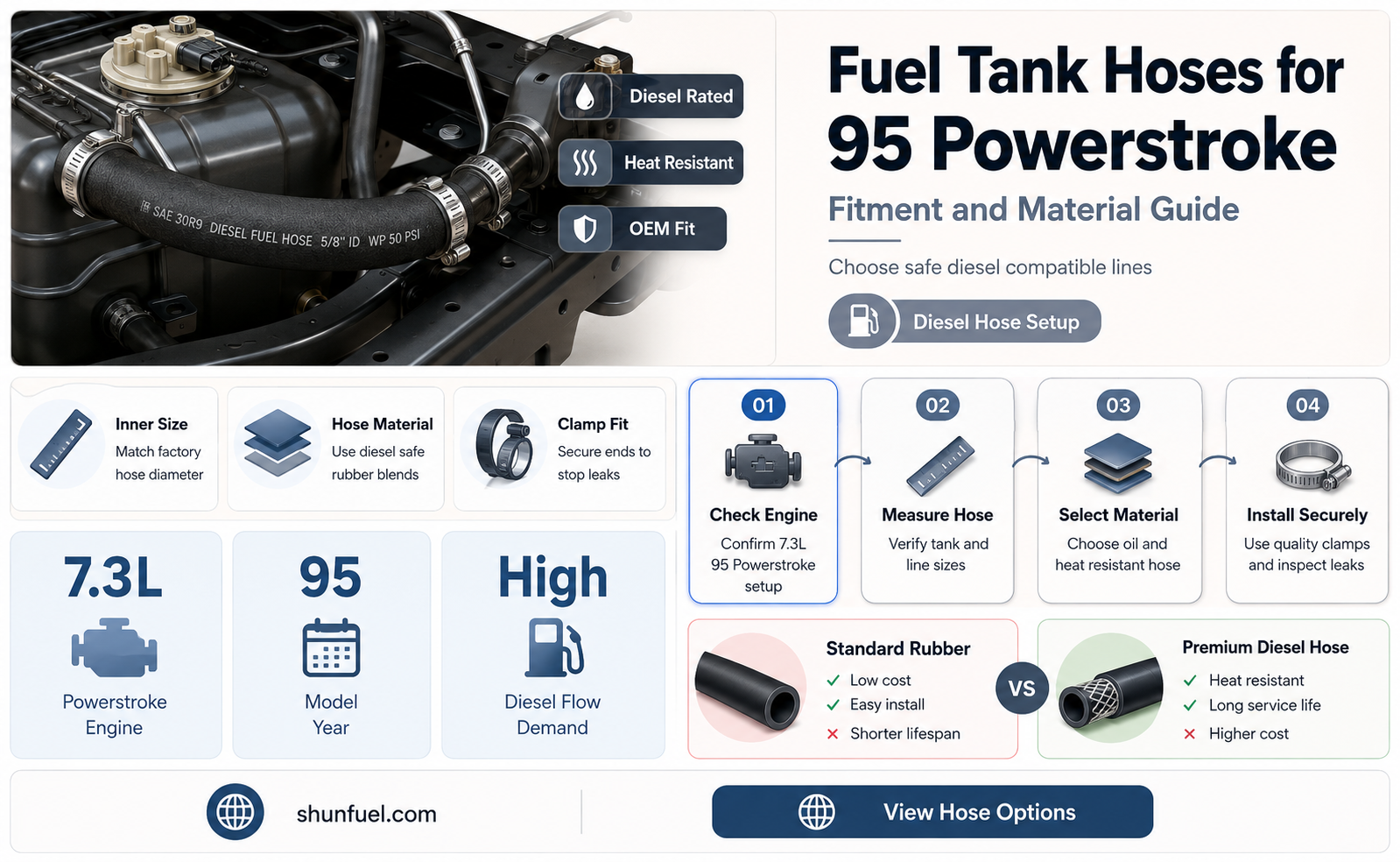 are fuel tank hoses standard on 95 pwoerstroke