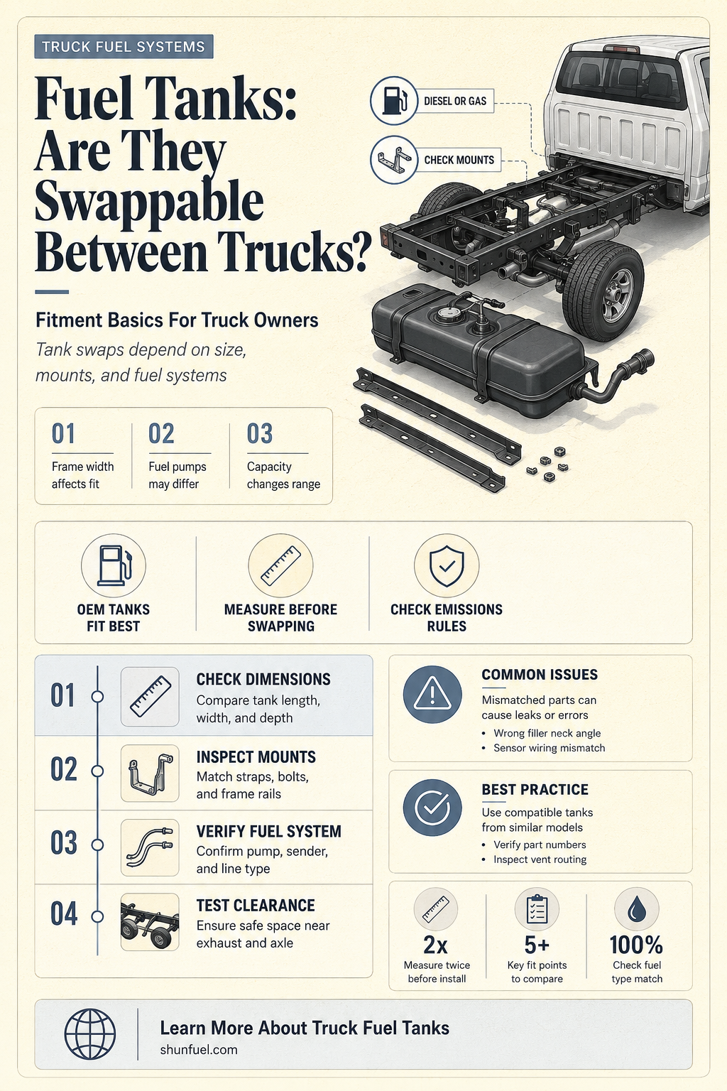 are fuel tanks interchangable between different trucks