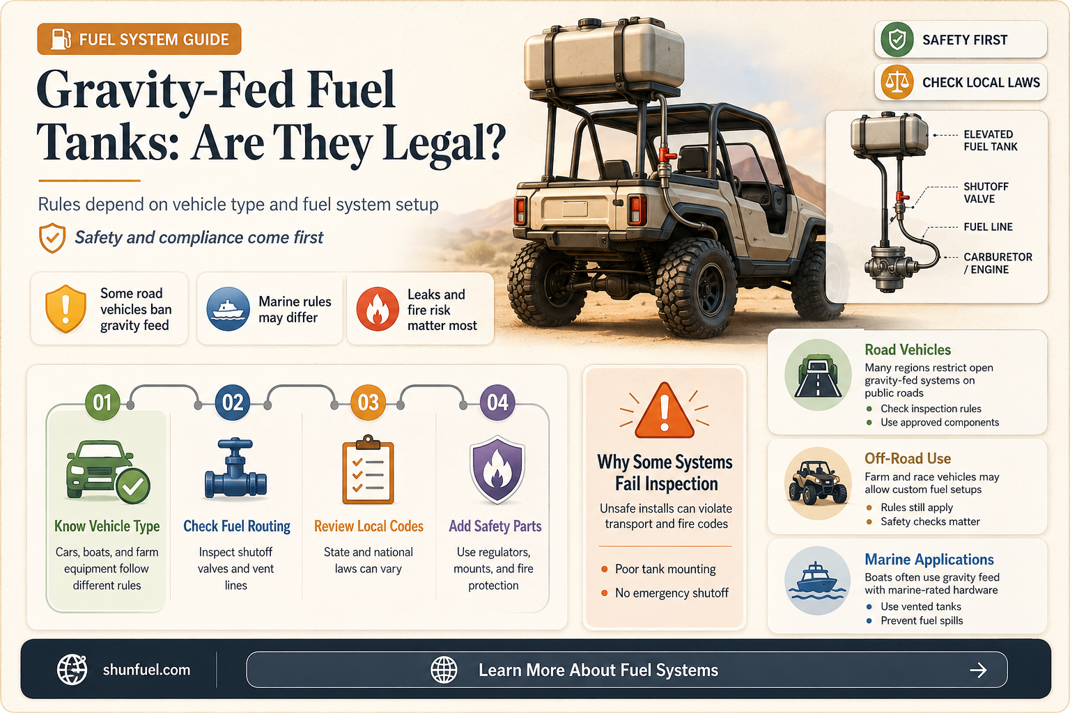 are gravity fed fuel tanks legal