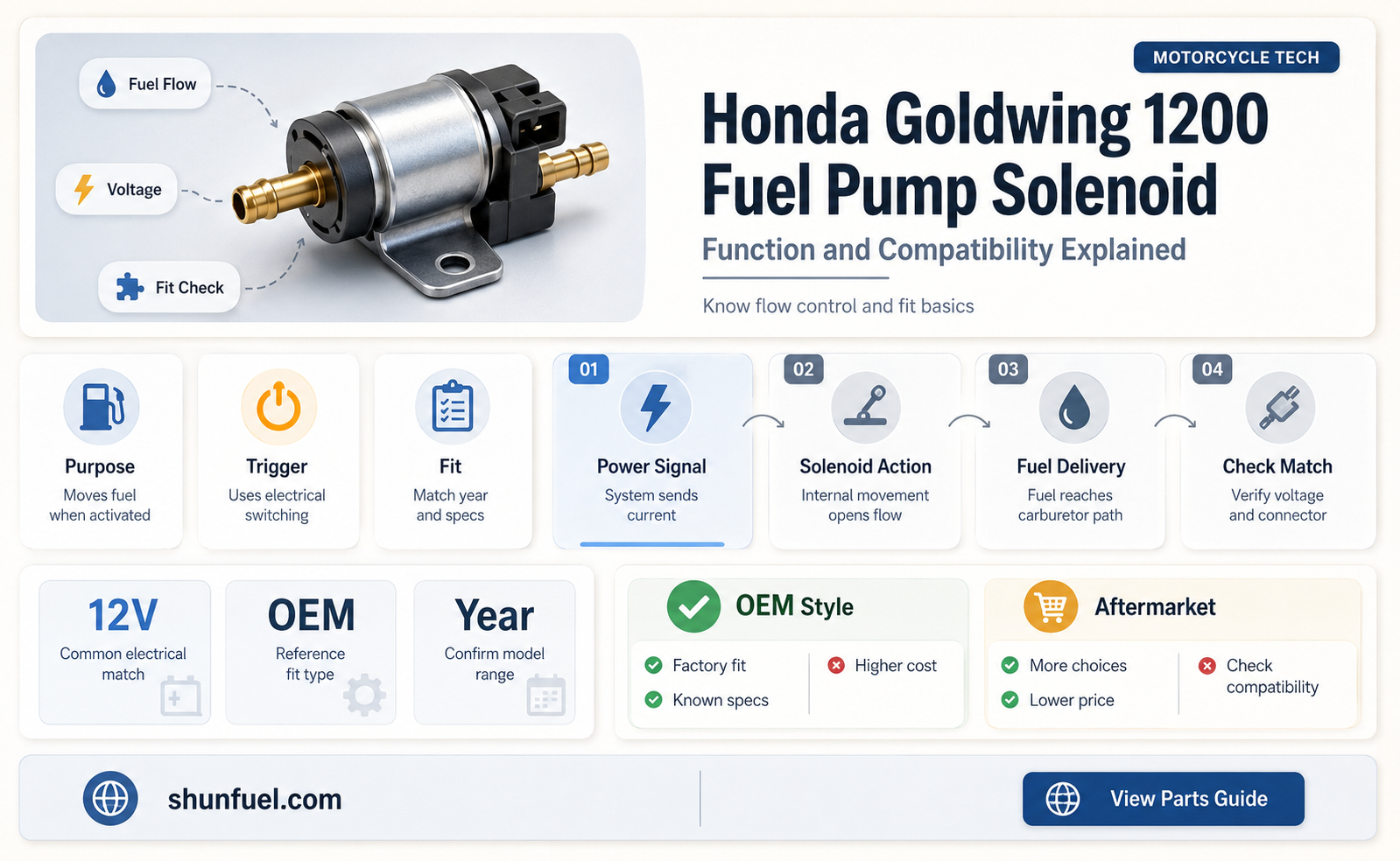 are honda fuel pumps for the 1200 goldwing solenoid