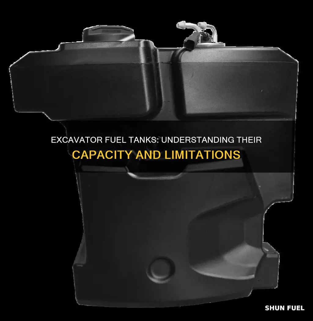 how big are excavator fuel tanks