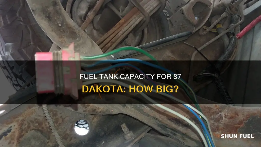 how big is the fuel tank for 87 dakota