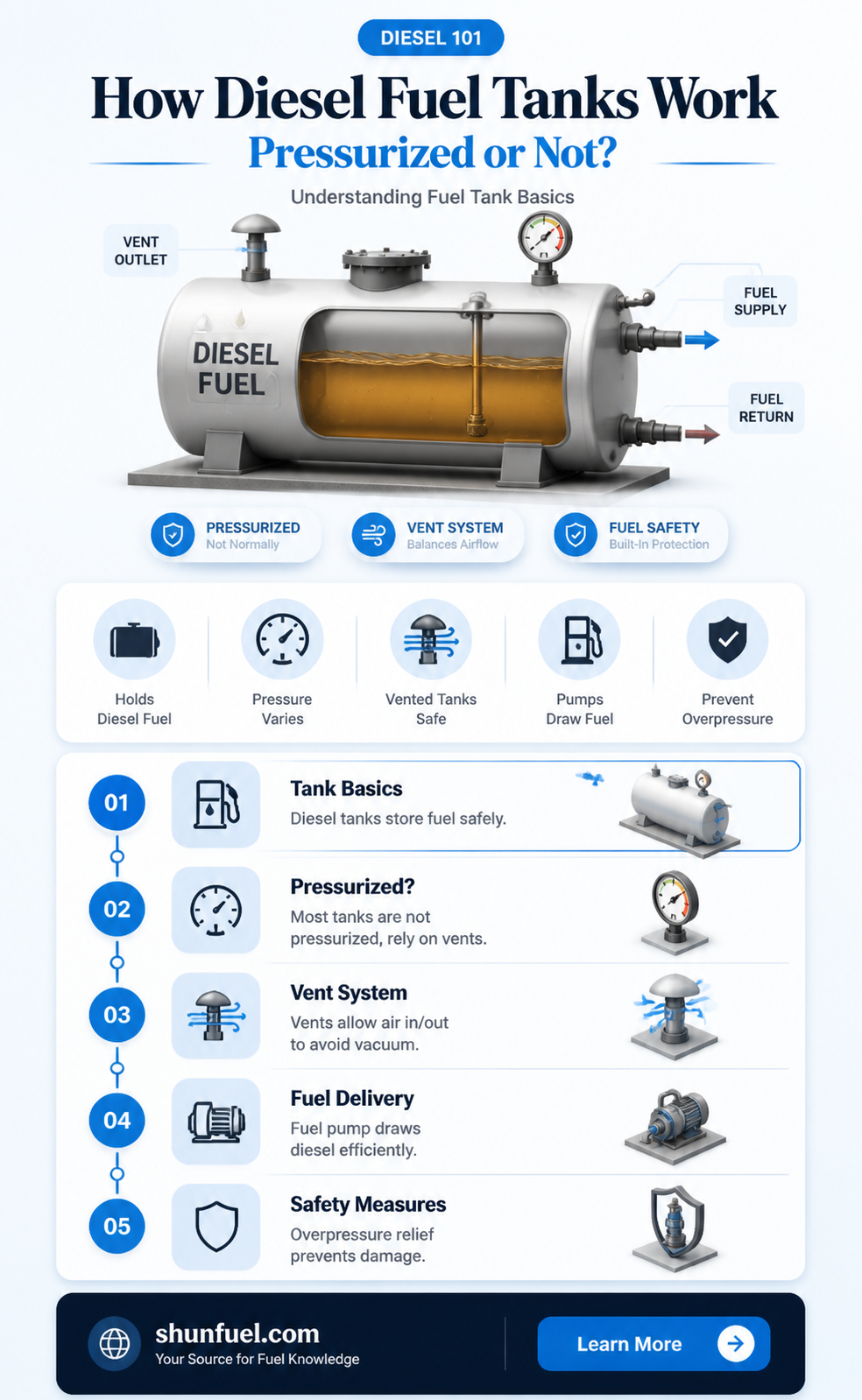 are diesel fuel tanks pressurized