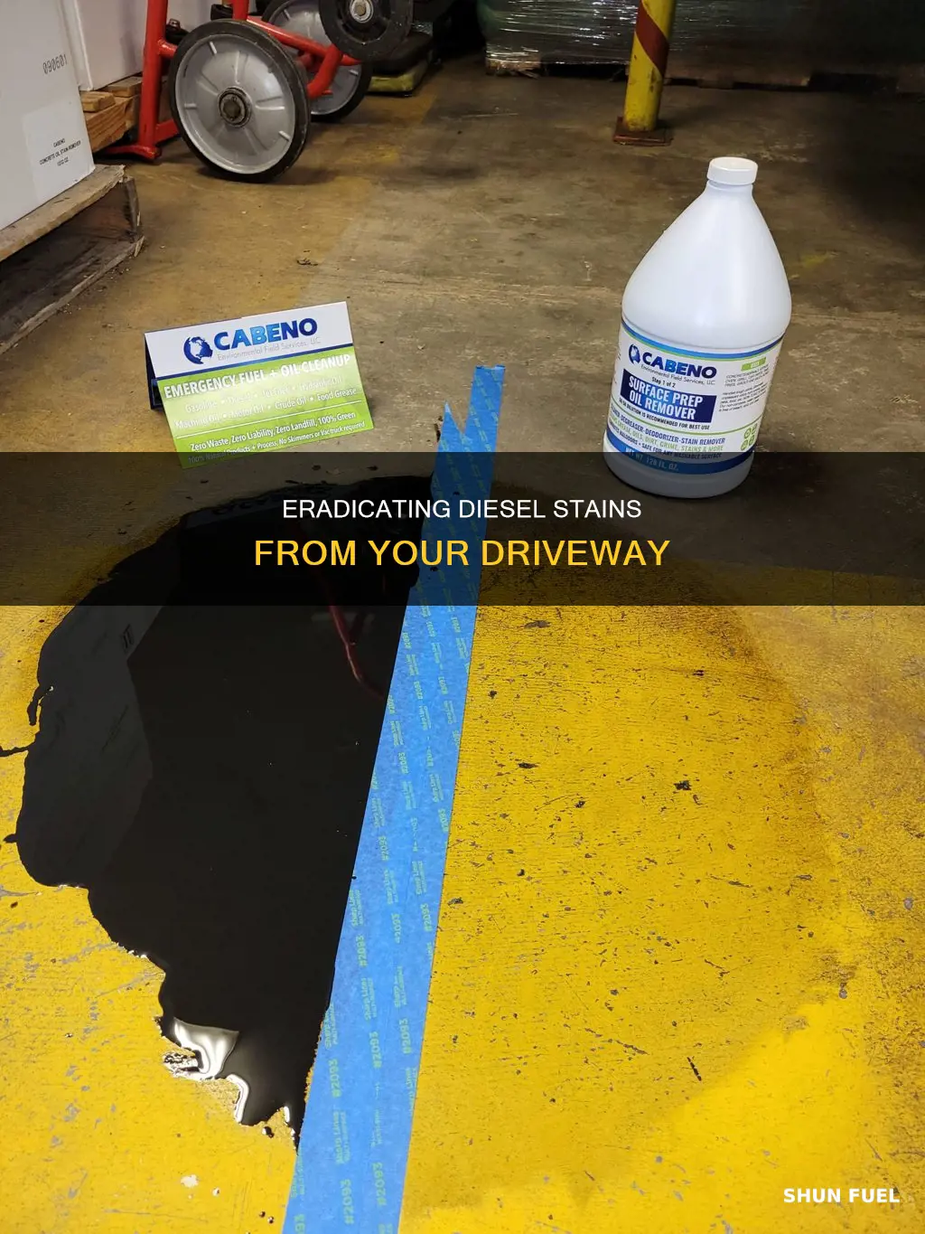 how do i remove diesel fuel stain from driveway