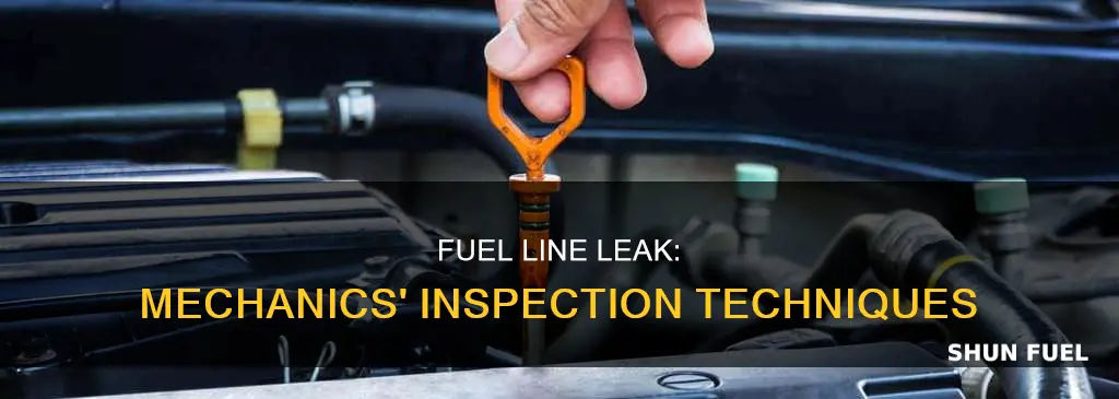 how do mechanics check for a fuel line leak