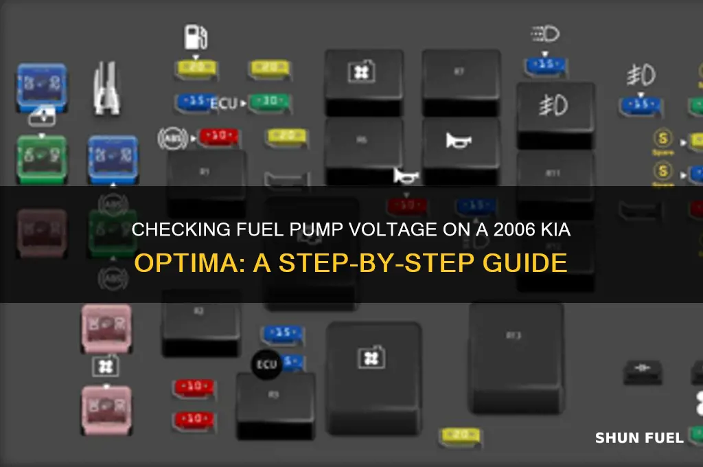 how do you check fuel pump voltageon 2006 kia optima