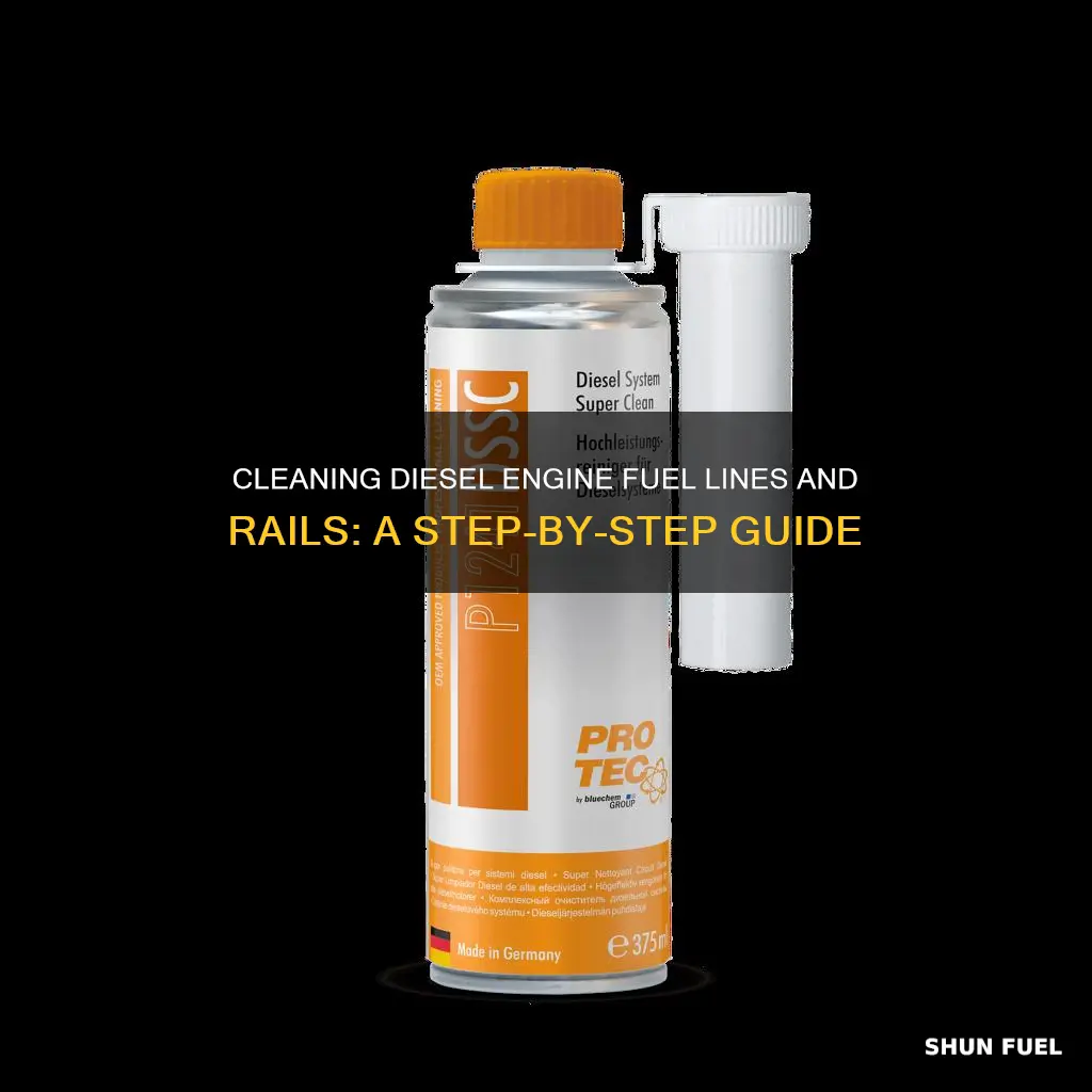 how do you clean diesel engine fuel lines and rails