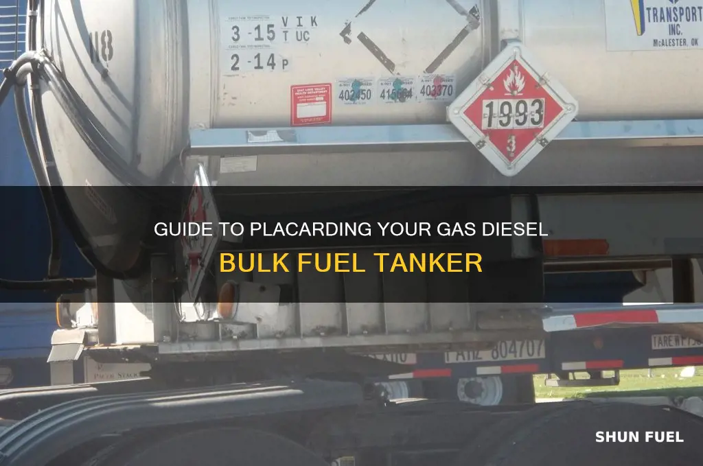 how do you placard a gas diesel bulk fuel tanker