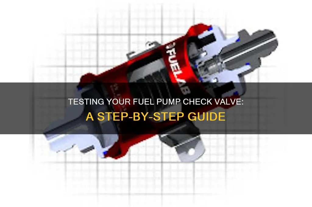 how do you test a fuel pump check valve